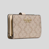 KATE SPADE Spade Flower Medium Compact Bifold Wallet Dark Beige Moon Dust KN756