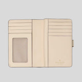 KATE SPADE Spade Flower Medium Compact Bifold Wallet Dark Beige Moon Dust KN756