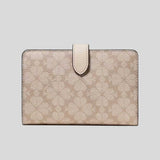 KATE SPADE Spade Flower Medium Compact Bifold Wallet Dark Beige Moon Dust KN756