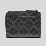 KATE SPADE Spade Flower Small L-zip Wallet Black KN768