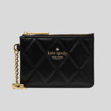 KATE SPADE Quilted Key Ring Card Holder Black KN772