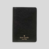 KATE SPADE Saffiano Leather Passport Holder Black KN778