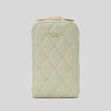 KATE SPADE Carey Quilted Studded Phone Chain Crossbody Sage Bundle KL818