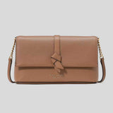 KATE SPADE Knott Flap Chain Crossbody Bag Warm Acorn KH154