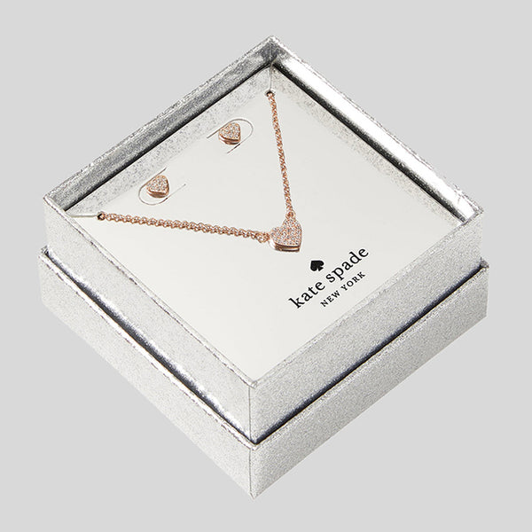 KATE SPADE Yours Truly Pave Studs And Mini Pendant Rose Gold o0r00112