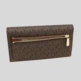 MICHAEL KORS Jet Set Travel Large Trifold Wallet In Signature Coated Canvas Brown 35F8GTVF3B