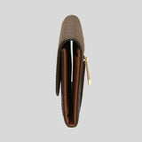 MICHAEL KORS Jet Set Travel Large Trifold Wallet In Signature Coated Canvas Brown 35F8GTVF3B