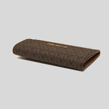 MICHAEL KORS Jet Set Travel Large Trifold Wallet In Signature Coated Canvas Brown 35F8GTVF3B
