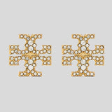 TORY BURCH Kira Pave Crystal T Logo Stud Earring Tory Gold 158535