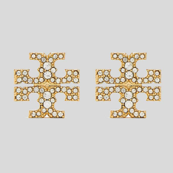 TORY BURCH Kira Pave Crystal T Logo Stud Earring Tory Gold 158535