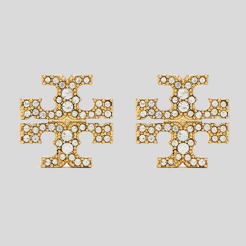 TORY BURCH Kira Pave Crystal T Logo Stud Earring Tory Gold 158535