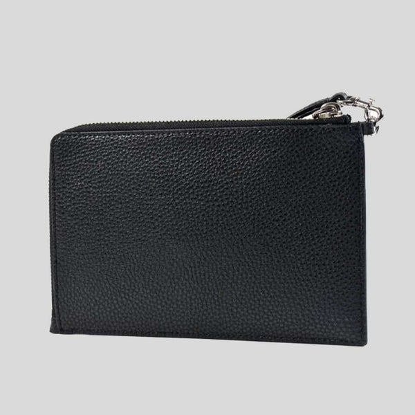MARC JACOBS Pebble Leather Wristlet Wallet Black 4R3SCP028S02