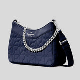 KATE SPADE Spade Flower Quilted Fabric Convertible Crossbody Bag Parisian Navy KK077