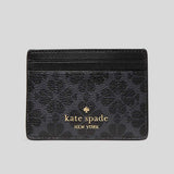 KATE SPADE Signature Spade Flower Small Slim Card Holder Black KI371