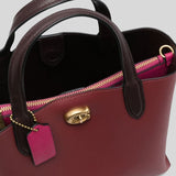 COACH Willow Tote 24 In Colorblock Cherry C8561