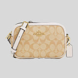 COACH Mini Jamie Camera Bag In Signature Canvas Light Khaki/Chalk CQ874