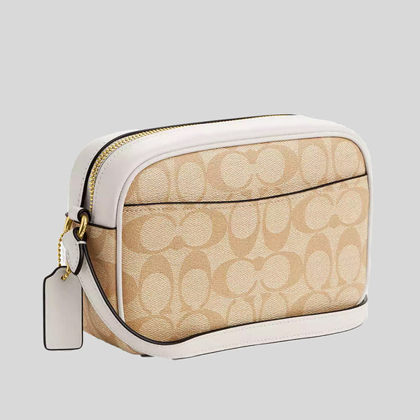 COACH Mini Jamie Camera Bag In Signature Canvas Light Khaki/Chalk CQ874