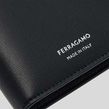 FERRAGAMO Classic Men's Leather Slim Long Bifold Wallet Black 770106