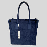 MARC JACOBS Large Quilted Logo Nylon Tote Azure Blue 4S4HTT008H02