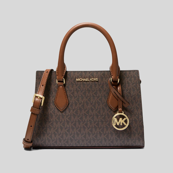 MICHAEL KORS Sheila Small Signature Logo Satchel Brown 35S3G6HS5B