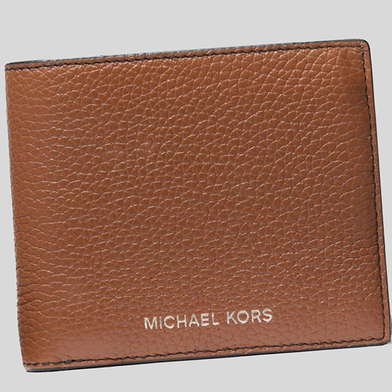 MICHAEL KORS Cooper Pebbled Leather Billfold Wallet With Coin Pouch Luggage 36T4LCOF3L