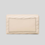 TORY BURCH Kira Chevron Chain Wallet New Cream 90343