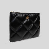 TORY BURCH Kira Diamond Quilt Pouch Black 162144