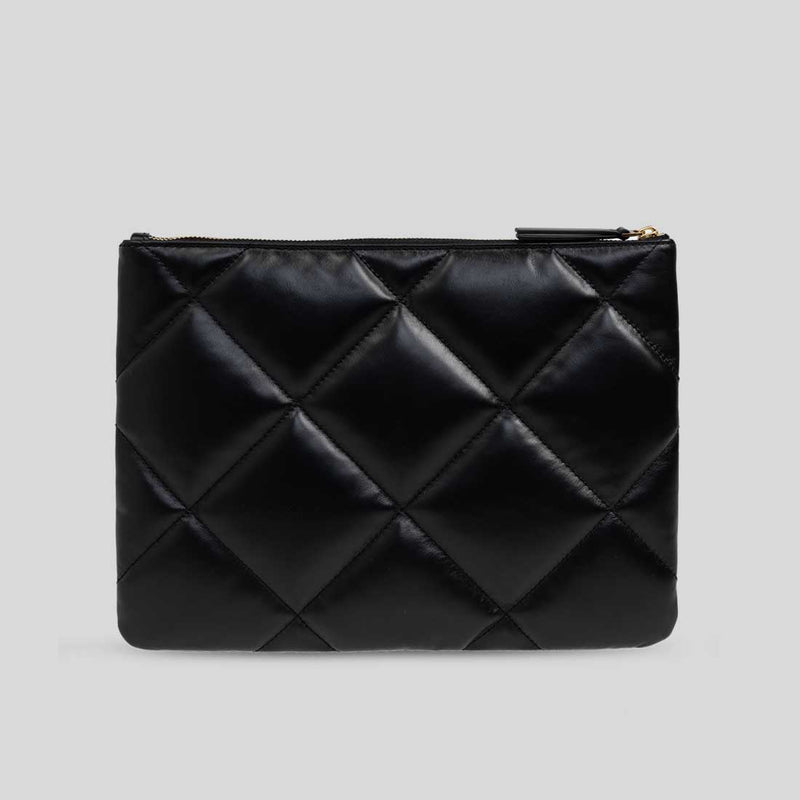 TORY BURCH Kira Diamond Quilt Pouch Black 162144