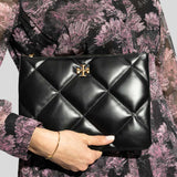 TORY BURCH Kira Diamond Quilt Pouch Black 162144