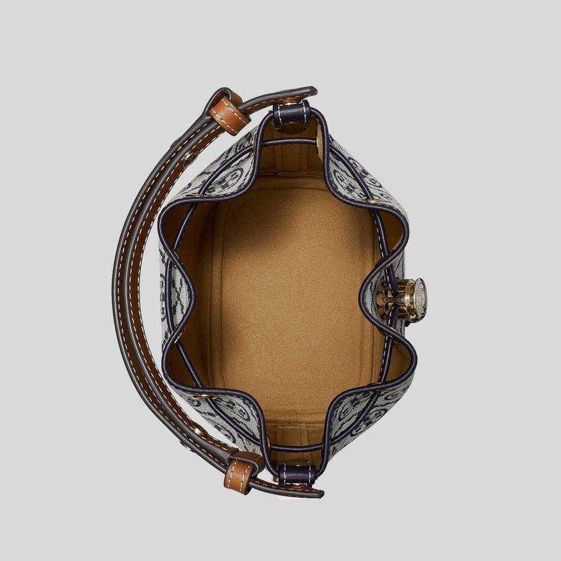 TORY BURCH T Monogram Mini Bucket Bag Tory Navy 166415