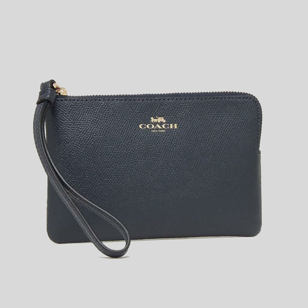 Coach Corner Zip Wristlet Midnight 58032