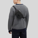 COACH Wyatt Belt Bag In Signature Canvas Charcoal/Black CM106