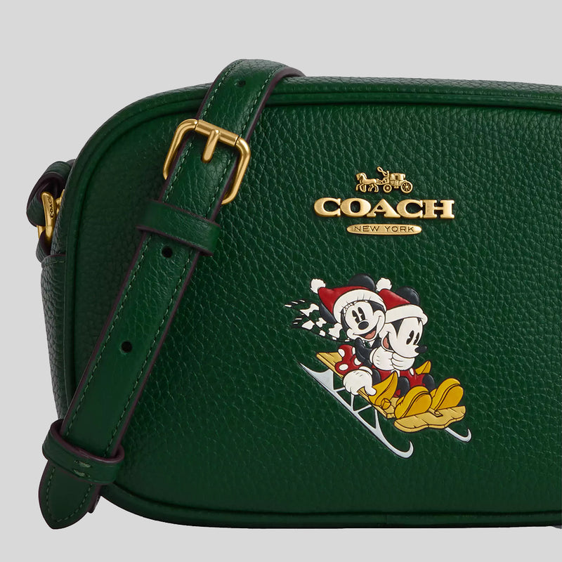 COACH Disney X Coach Mini Jamie Camera Bag With Sled Motif Dark Pine CN024