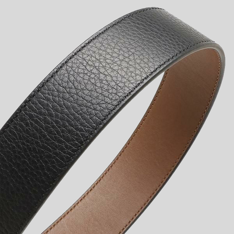 COACH Signature Buckle Cut To Size Reversible Belt, 38 Mm Black/Dark Saddle CQ013