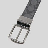 COACH Harness Buckle Cut To Size Reversible Belt, 38 Mm Charcoal/Black CQ022