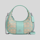 COACH Carmen Mini Crossbody In Signature Jacquard Faded Blue CT773