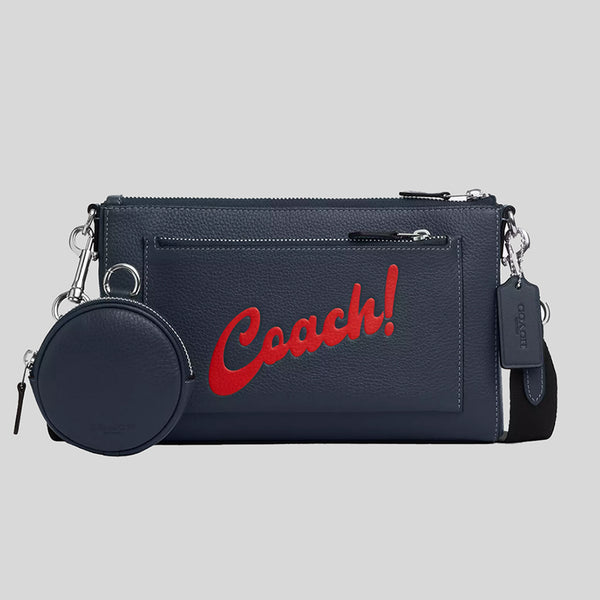 COACH Holden Crossbody Bag With Coach Graphic Denim/Red CU159