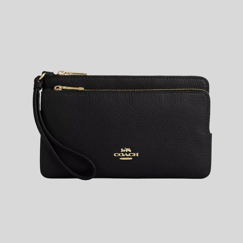 COACH Double Zip Wallet Black CU919