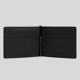 COACH Slim Money Clip Billfold Wallet In Signature Canvas Tan/Black CY059