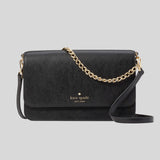 KATE SPADE Madison Willow Medium Flap Convertible Crossbody Bag Black KC430