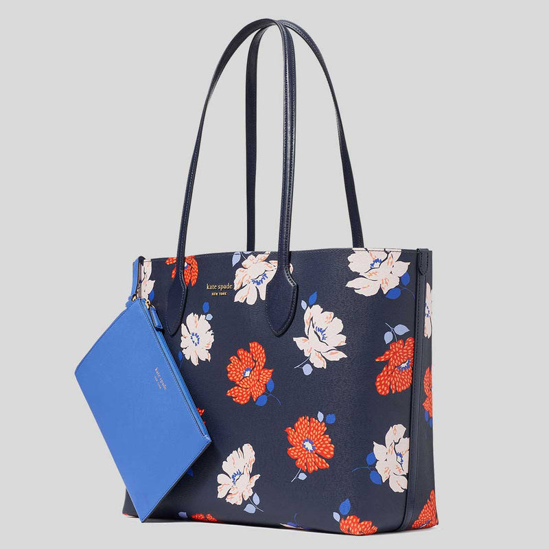 KATE SPADE Bleecker Dotty Floral Large Tote Parisian Navy Multi KF799