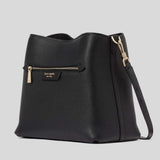 KATE SPADE Hudson Pebbled Leather Shoulder Bag Black KF863