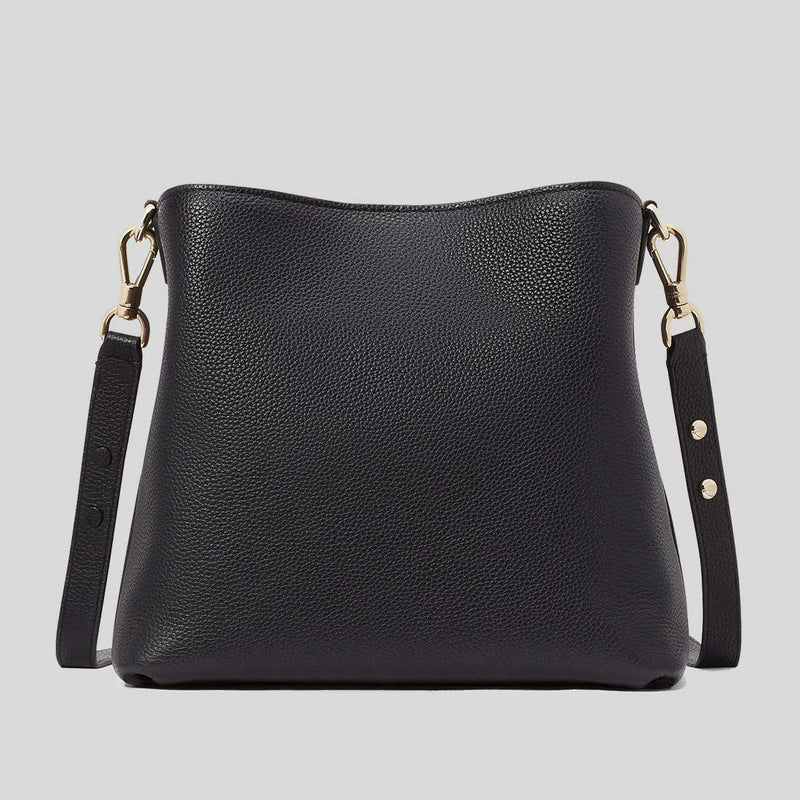 KATE SPADE Hudson Pebbled Leather Shoulder Bag Black KF863