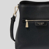 KATE SPADE Hudson Pebbled Leather Shoulder Bag Black KF863