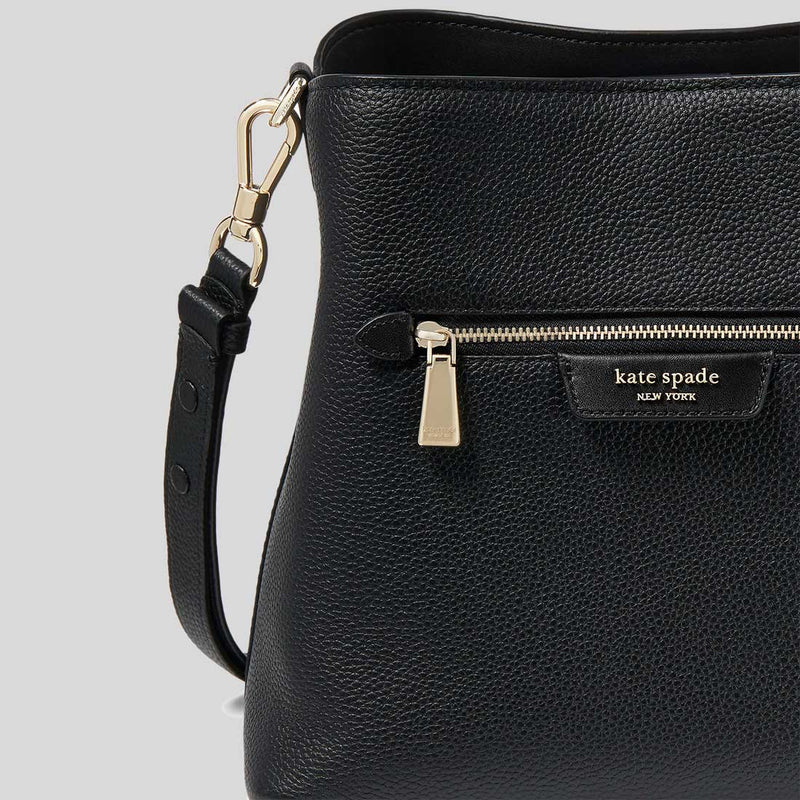 KATE SPADE Hudson Pebbled Leather Shoulder Bag Black KF863