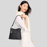 KATE SPADE Hudson Pebbled Leather Shoulder Bag Black KF863