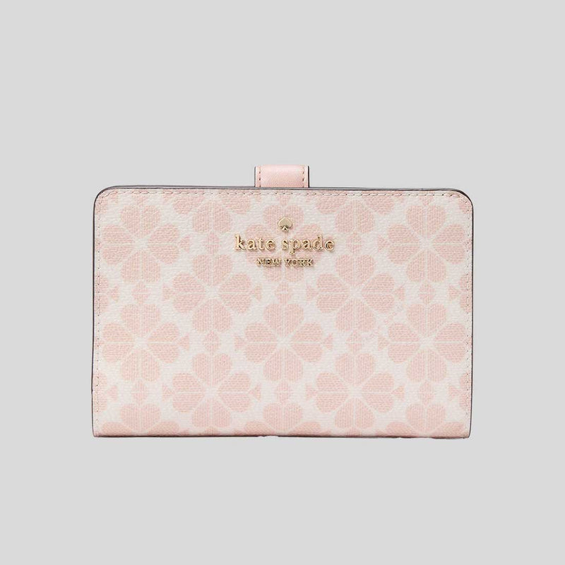 KATE SPADE Spade Flower PVC Medium Compact Bifold Wallet Rose Smoke KG488