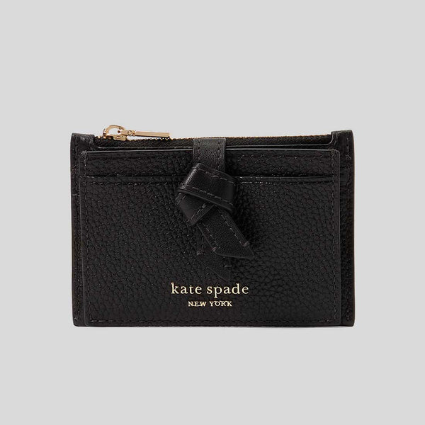KATE SPADE Knott Zip Card Holder Black KH156