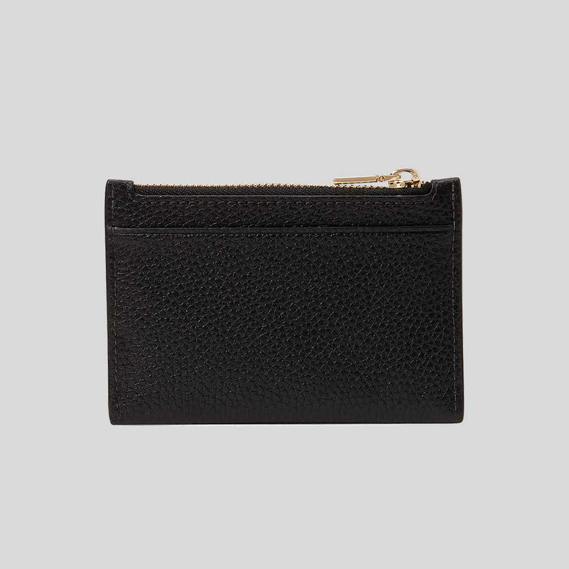 KATE SPADE Knott Zip Card Holder Black KH156
