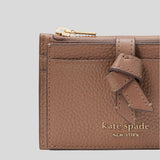 KATE SPADE Knott Zip Card Holder Warm Acorn KH156